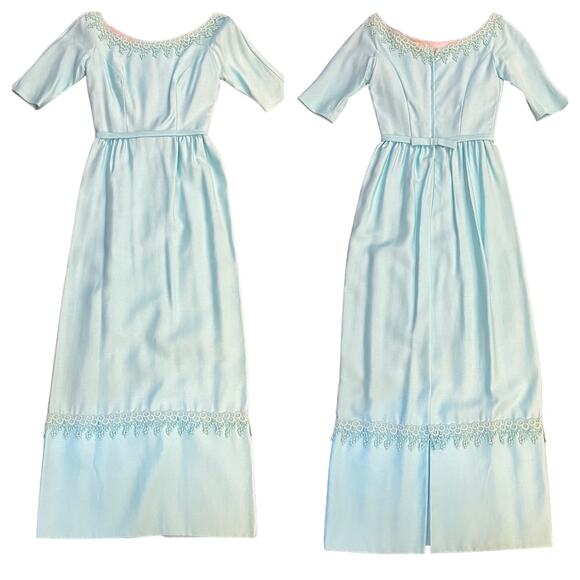 50's Robin's Egg Blue Cocktail Gown by Harry Keiser - Picture 5 of 7
